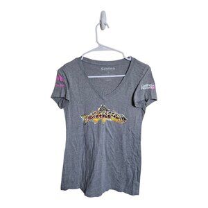 Simms Shirt Womens Small Casting For Recovery Trout Fishing Graphic Outdoors